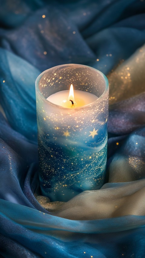 Ethereal Candle with Starry Etchings