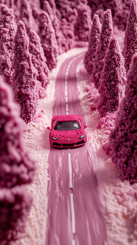 Lamborghini Made of Raspberries on Chocolate Road