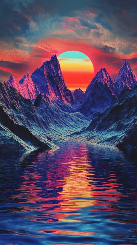 Holographic Mountains Under a Sunset