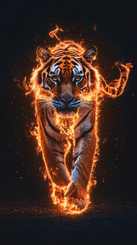 Ethereal Fire Tiger in Full Body