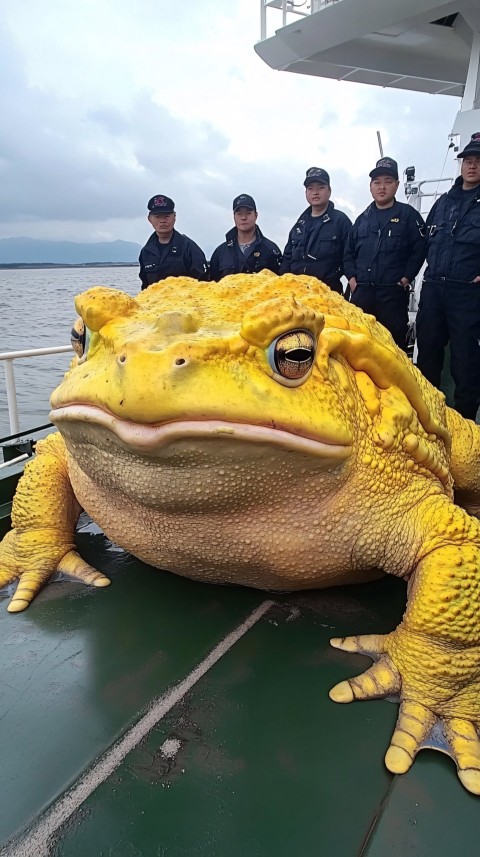 Giant Yellow Toad Captured by Coast Guard