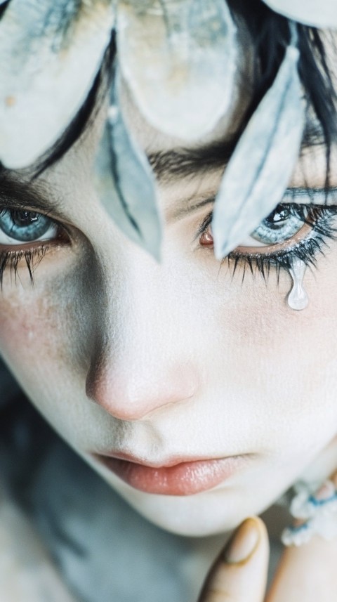 Crying Pierrot with Doll-like Features