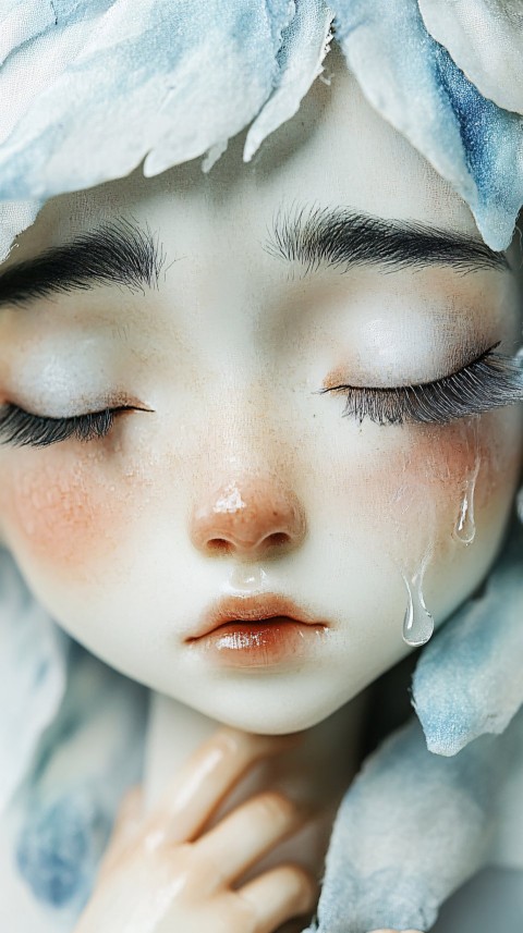 Crying Pierrot with Doll-like Features