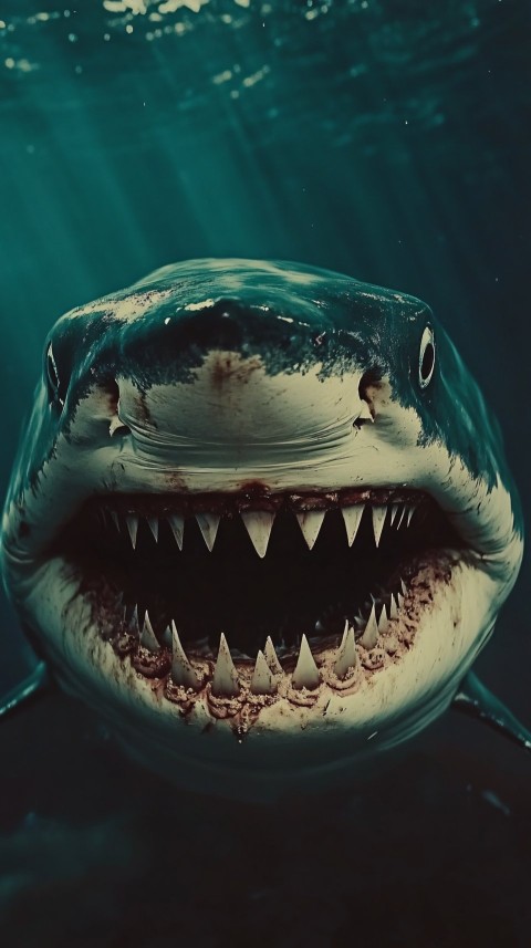 1950s Retro Image of Shark-like Smile