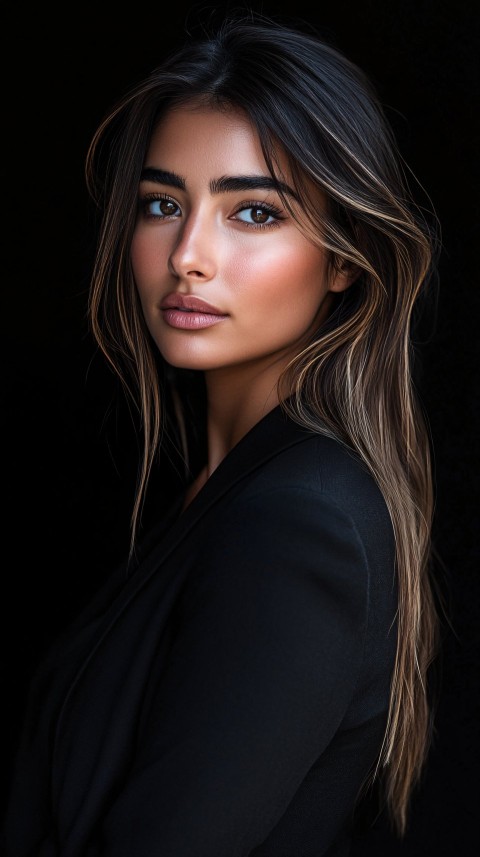 Elegant Studio Portrait of a Fashion Model