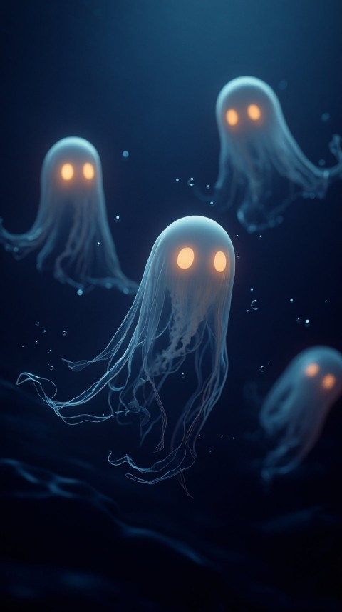 Halloween Ghosts in a Mysterious Ocean