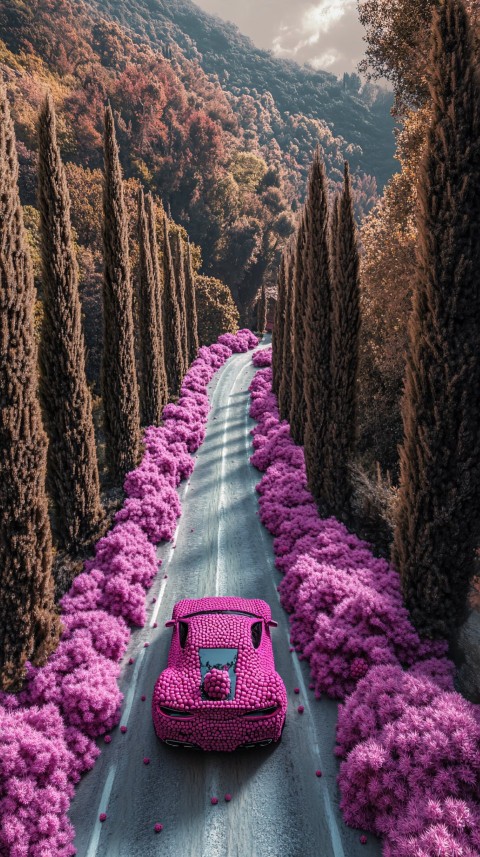 Raspberry Lamborghini Driving on Chocolate Road