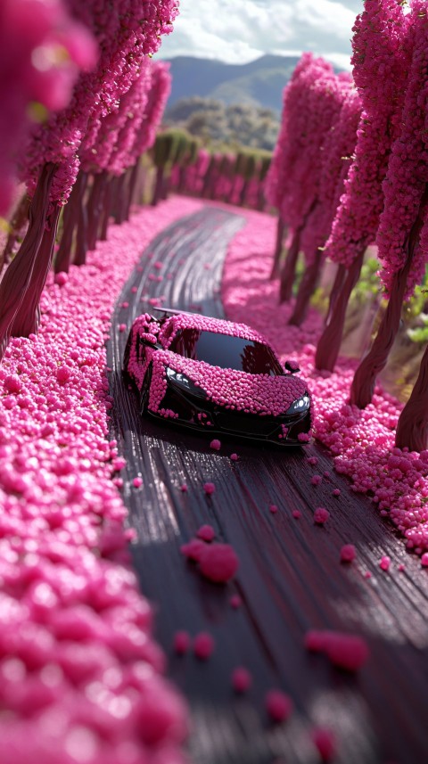 Raspberry Lamborghini Driving on Chocolate Road