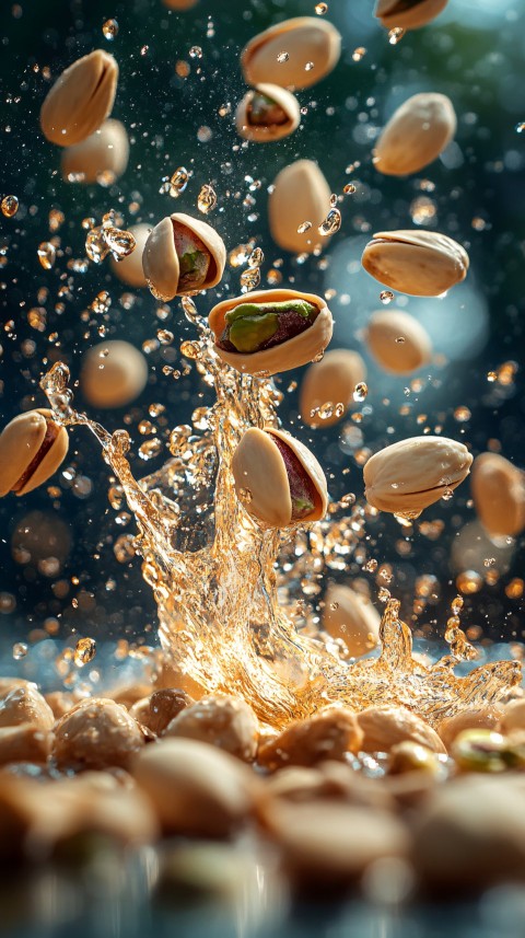 Pistachio Nut Explosion for Snack Advertisement Poster