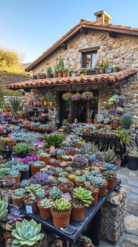 Stone House Surrounded by Succulents for Sale