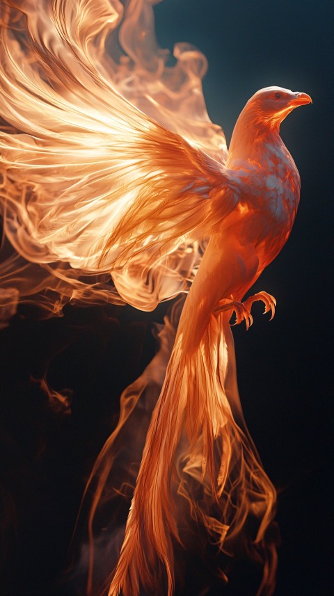 Phoenix in Majestic, Flowing Flight of Flames