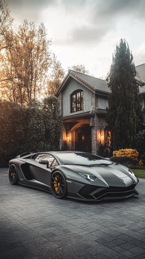 Lamborghini Aventador at Dark-Aesthetic Luxury House