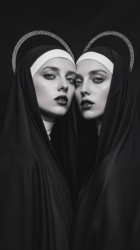 Two 7th Century Nuns in Sacred Portrait