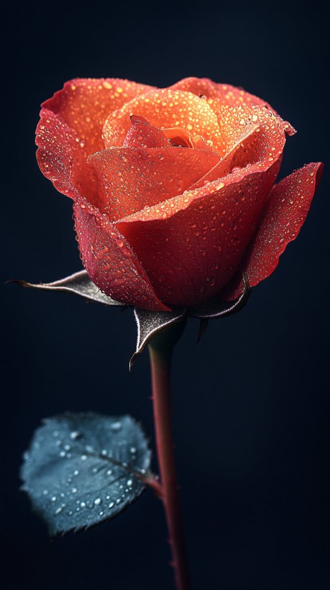 Moody Macro Photo of Rose Petal in Detail