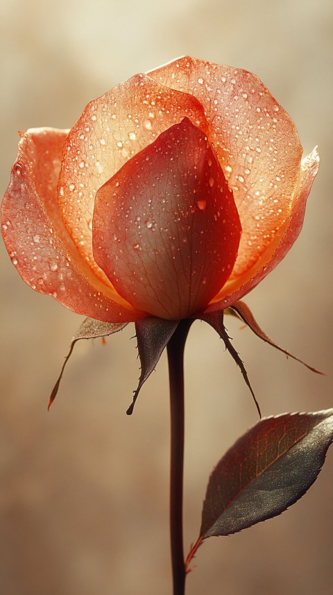 Moody Macro Close-Up of Rose Petal Photo