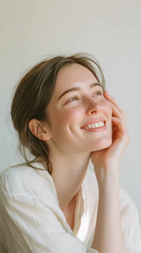 Nostalgic Film-Style Portrait of Smiling Person