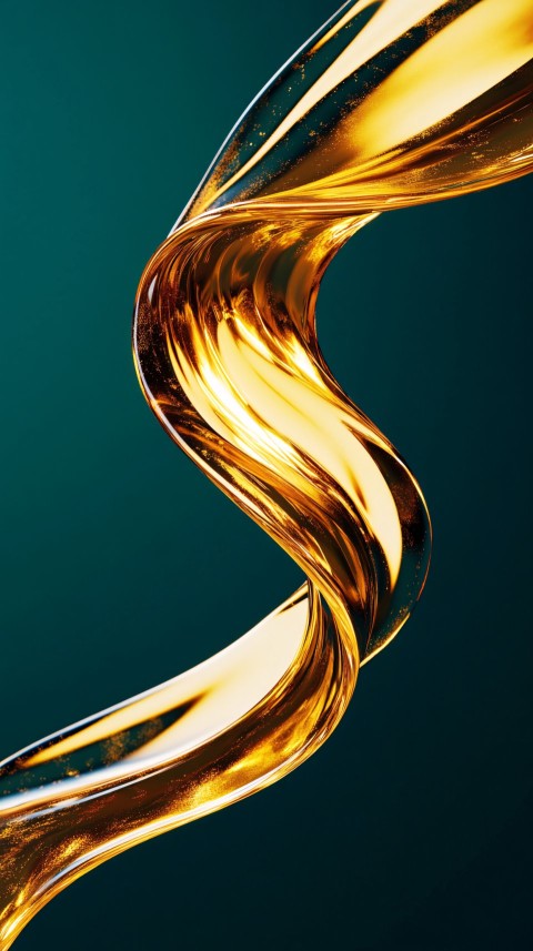 Golden Oil Spiral in 3D Rendering