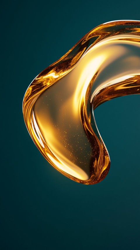 Golden Oil Spiral in 3D Rendering