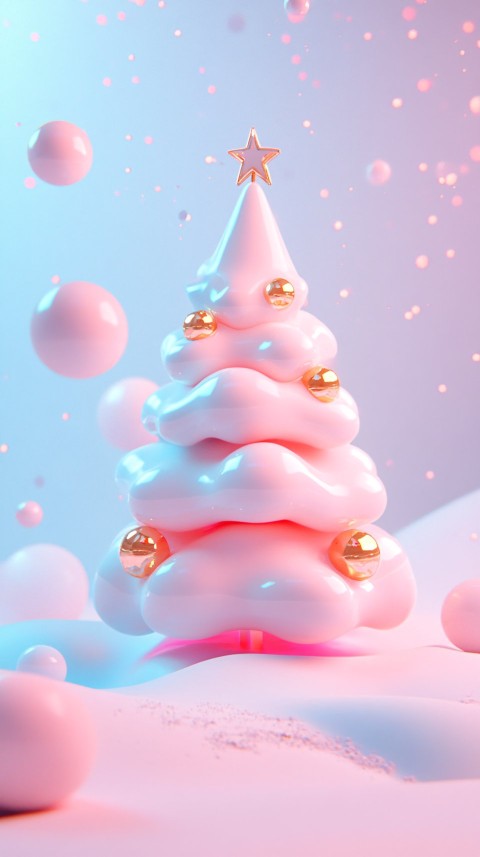 Cute and Detailed 3D Rendering of Christmas Tree