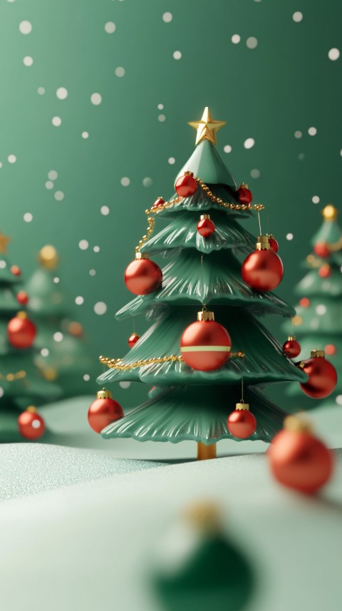 Beautiful and Cute 3D Christmas Tree Rendering