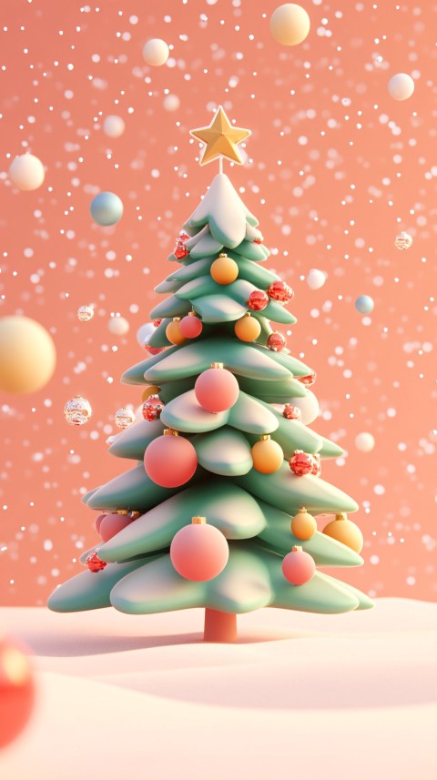 Beautiful and Cute 3D Christmas Tree Rendering