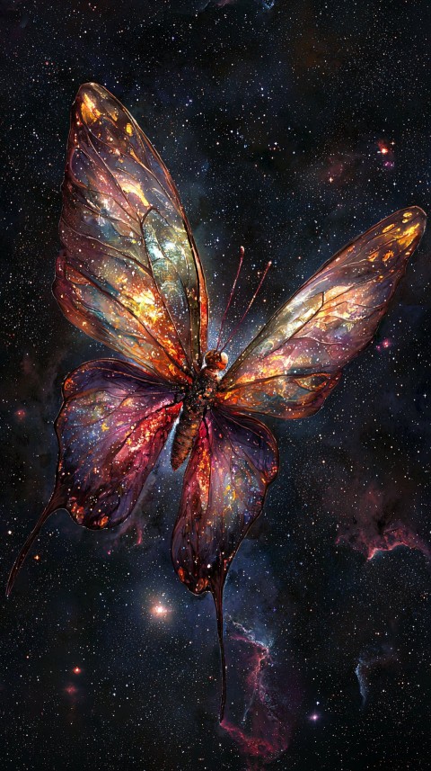 Butterfly Nebula Shimmering in Cosmic Deep Space