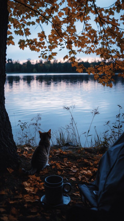 Camping at Dusk with a Cup of Tranquility