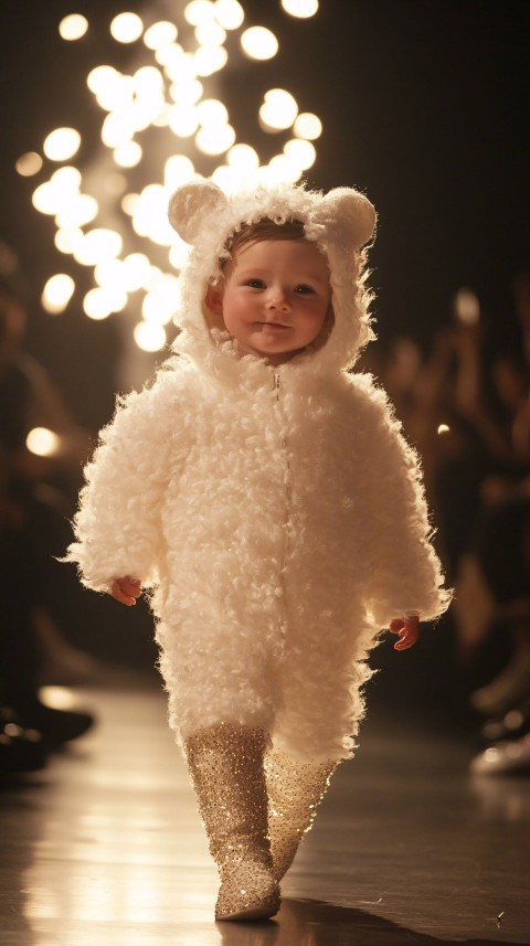 Baby in Marshmallow Costume Walks Fashion Show Runway