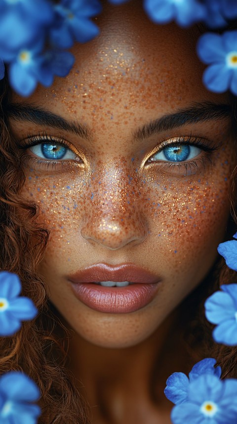 Beautiful African Woman with Blue Eyes Editorial Portrait