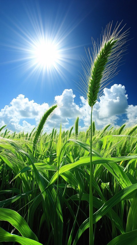 Green Summer Landscape with Blue Sky