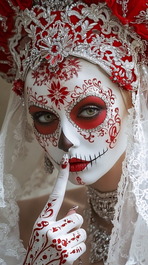 Day of the Dead Woman with Skull Makeup