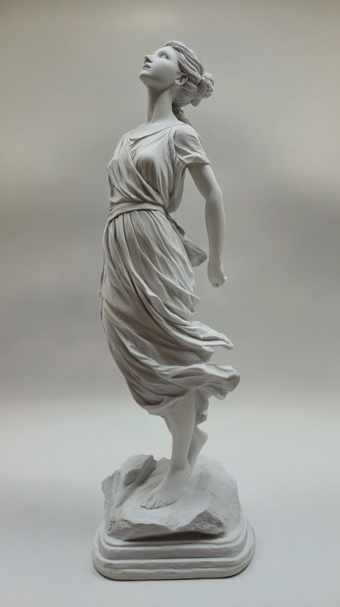 Greek Goddess Statue Side Angle Moving Pose