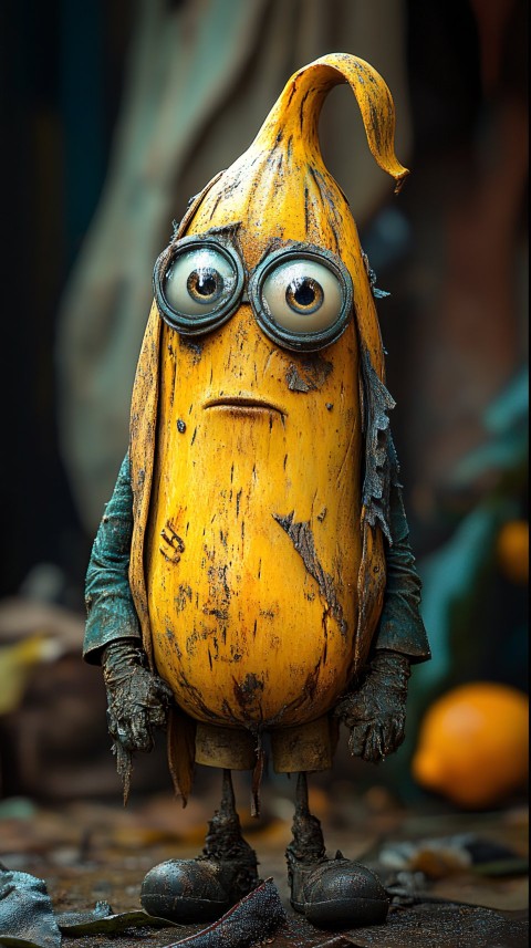 Anthropomorphic Banana Character in Fantasy Movie Style