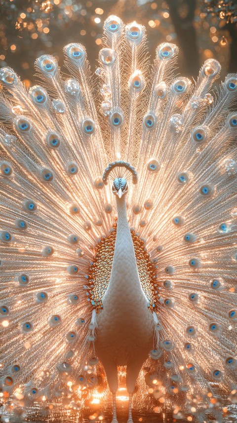 White Peacock with Crystal Feathers at Imperial Palace