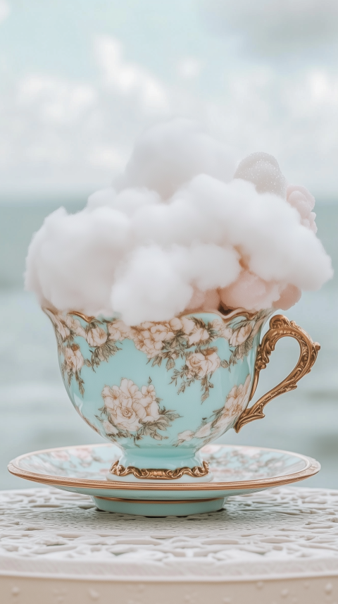 Dreamy Teacup Filled with Clouds