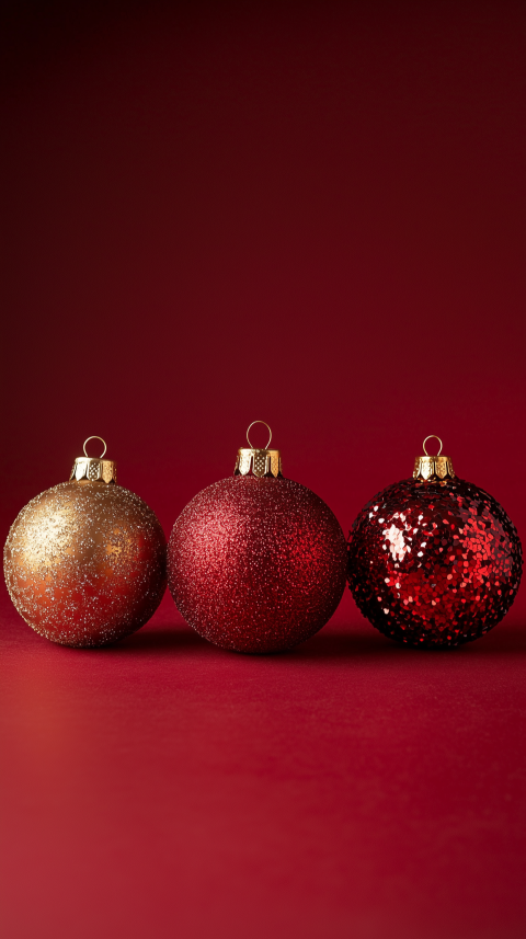 Trio of Glittery Christmas Ornaments