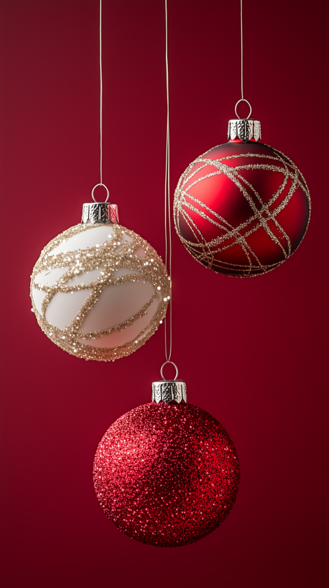 Elegant Trio of Christmas Ornaments