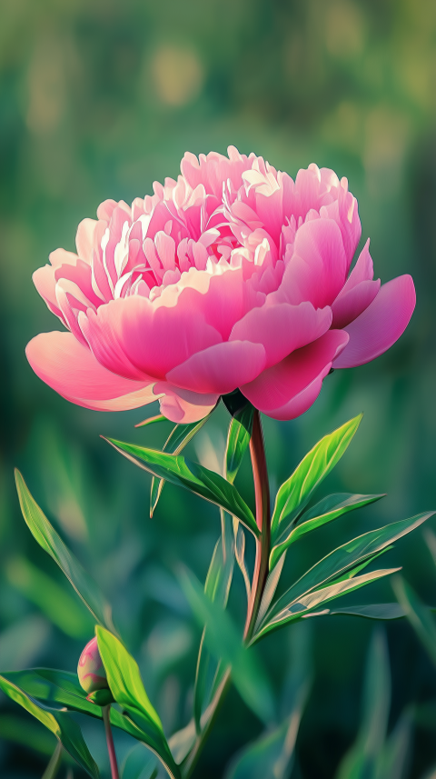 Blooming Pink Peony in Soft Focus