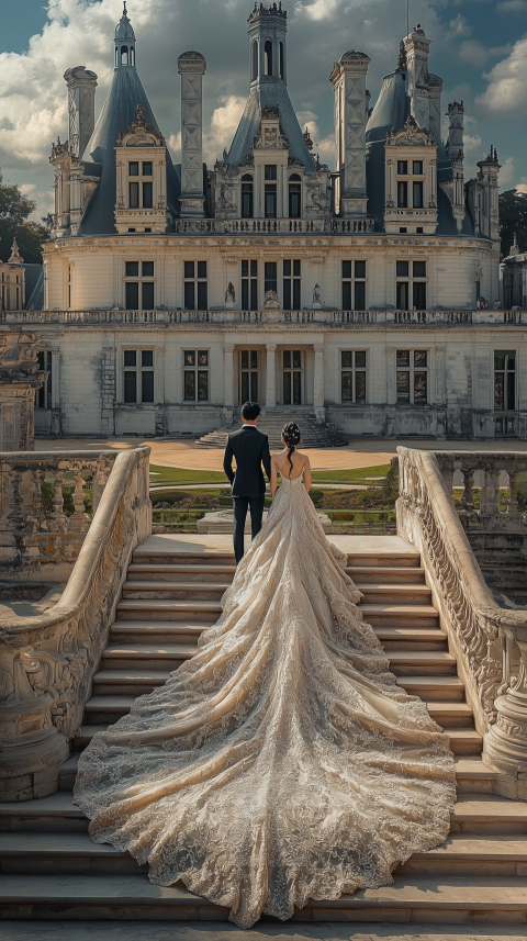 Bride and Groom at a Majestic Castle Wedding Venue