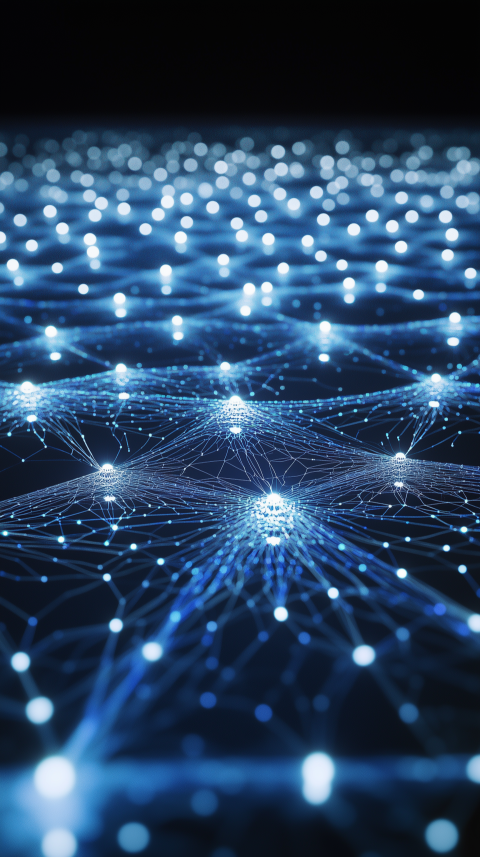 Close-Up Network Nodes in a Digital Matrix