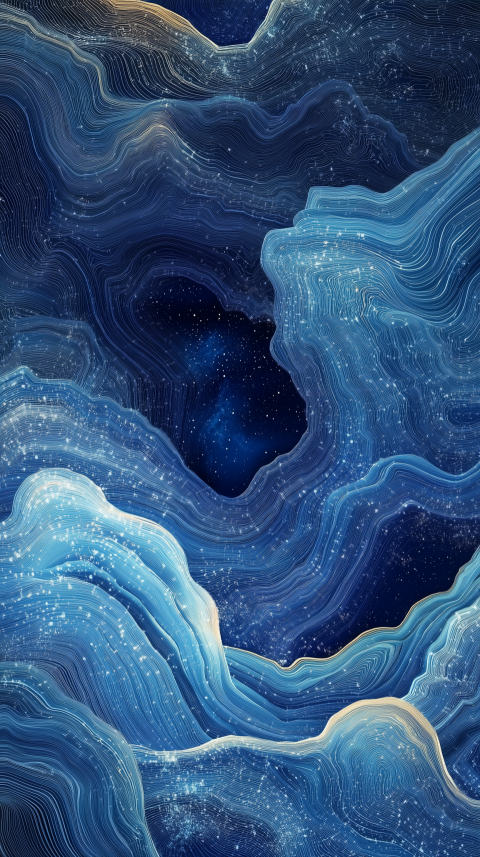 Abstract cosmic waves with starry background