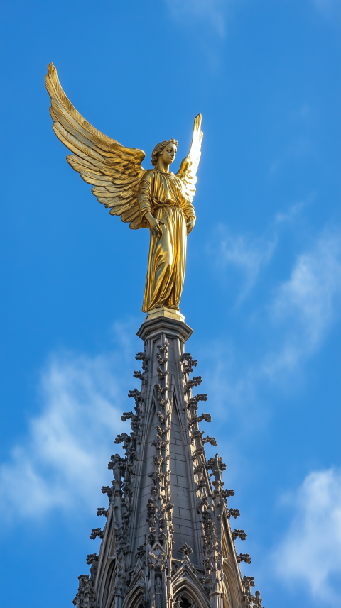 Golden Angel Statue on Cathedral Spire