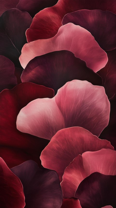 Layered Burgundy and Pink Petals Close-Up