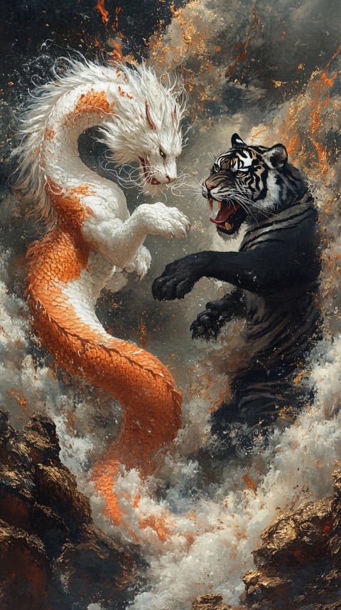 White Dragon and Black Tiger in Yin-Yang Balance