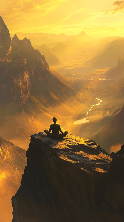 Mountain Sunrise Meditation on Rocky Peak