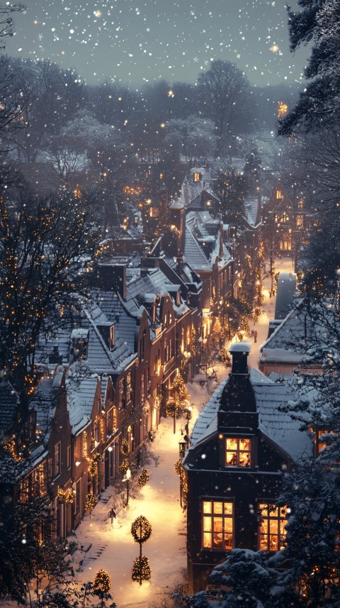 Snow-Covered Rooftop View of Danish Winter Hotel