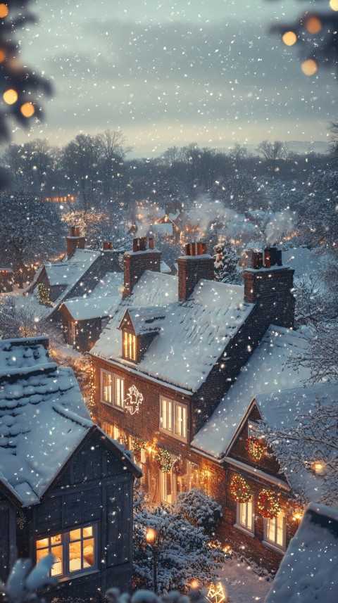 Danish Hotel Rooftop Winter View with Christmas Lights