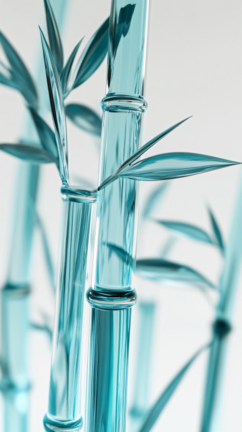 Cyan Glass Bamboo Illustration