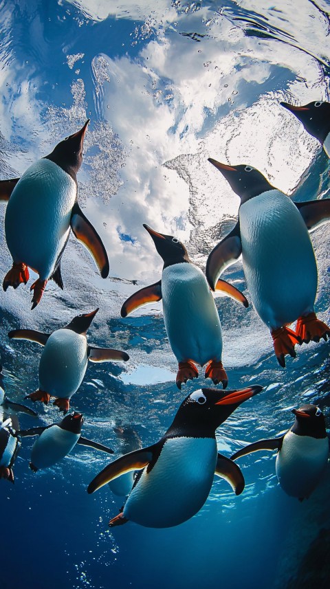 Penguins Photo from a Dynamic Centered Perspective