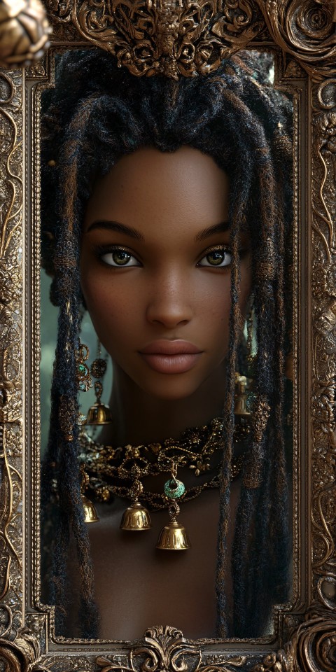 Fairy with Dreadlocks in Filigree Picture Frame